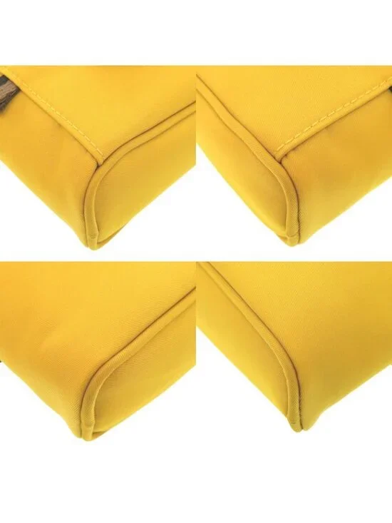 Fendi Baguette Phone Pouch Nylon Yellow Shoulder Bag - Picture 4 of 10